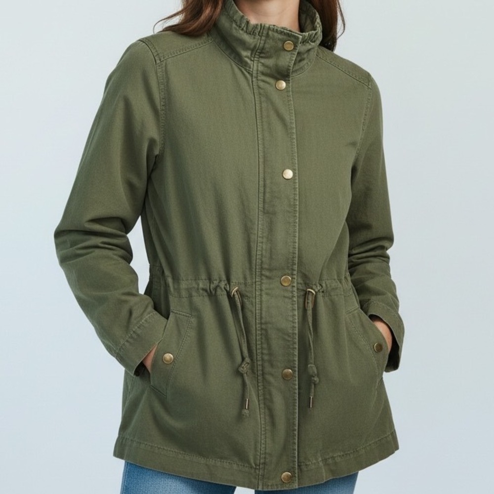 LOFT Petite Green‎ Utility Cargo Jacket Women's Size Small military